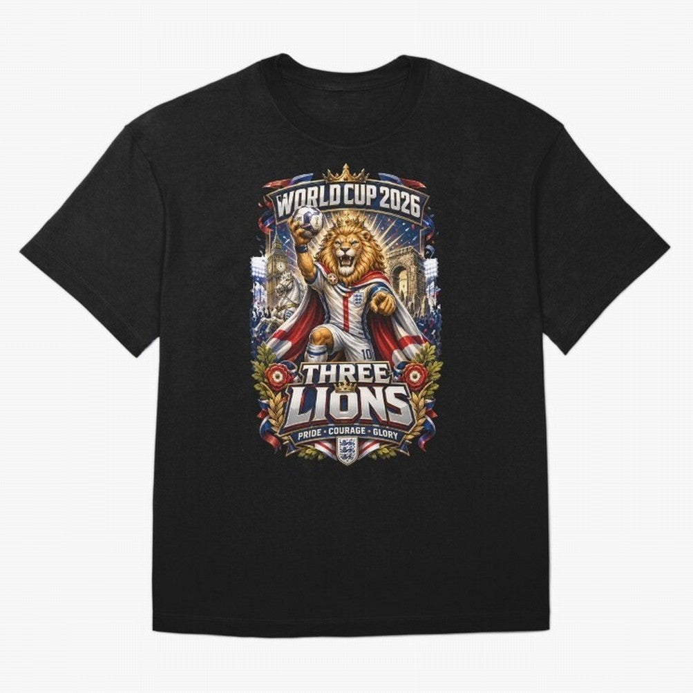 Three Lions World Cup 2026 Classic T-Shirt Bring Bold Fan Energy to FIFA World Cup 2026 for Fans of Haaland and Mbappe and Spain, Bringing Classic Soccer Heritage, Championship Pressure, Fan Loyalty and International Pride; Perfect for People Who