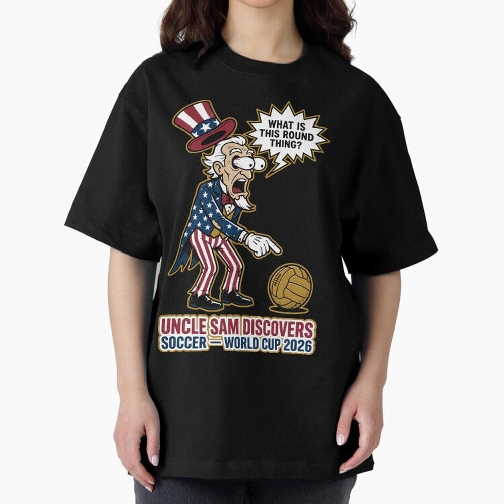 Uncle Sam Discovers Soccer ¡ª World Cup 2026 V1 Classic T-Shirt Show Fan Pride Across FIFA World Cup 2026 Spirit, Capturing England, Haaland, Vintage Soccer Flavor, Modern Football Stars, National Flags and Final Night Emotion; Ideal for Passionate