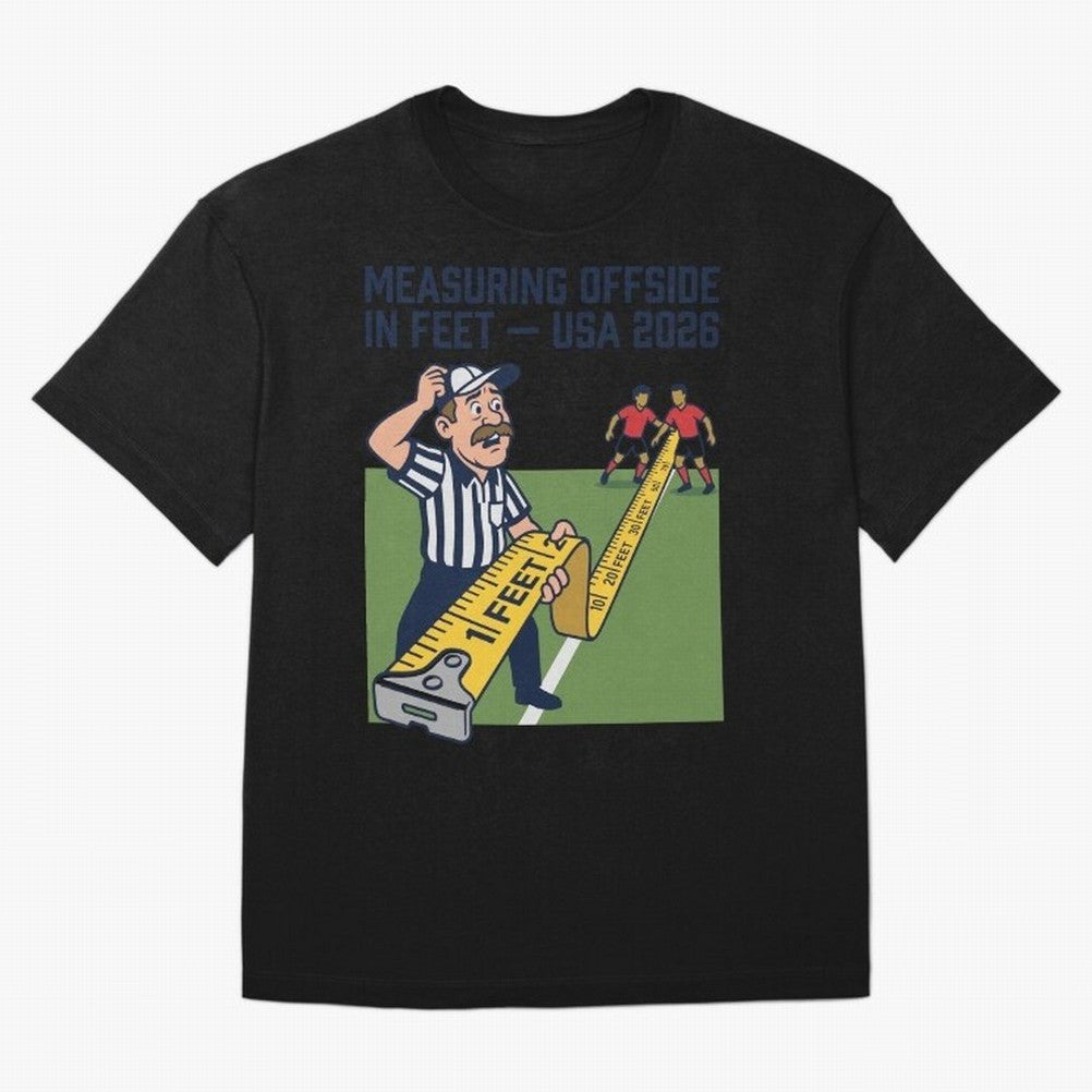 Measuring Offside in Feet ¡ª USA 2026 V3 Classic T-Shirt Turn Up for Match Day Hype around FIFA World Cup 2026 USA Canada Mexico, Cristiano Ronaldo, Portugal, Spain and Germany, Retro Football Energy, Iconic Rivalries, Trophy Chase Drama and