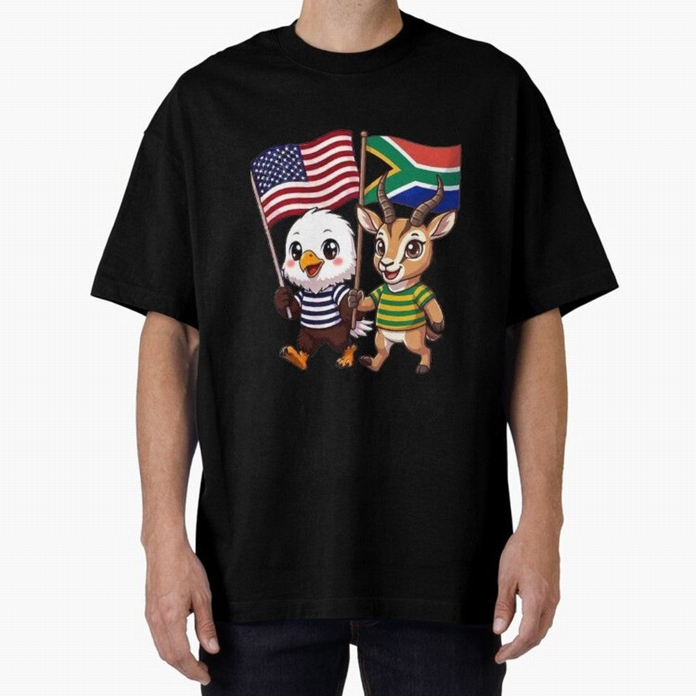 The American eagle and its friend, the South African springbok Classic T-Shirt Cheer through Every Moment of Global Football Passion for FIFA World Cup 2026, Celebrating Neymar, Haaland and Cristiano Ronaldo, England and Germany, Global Supporter