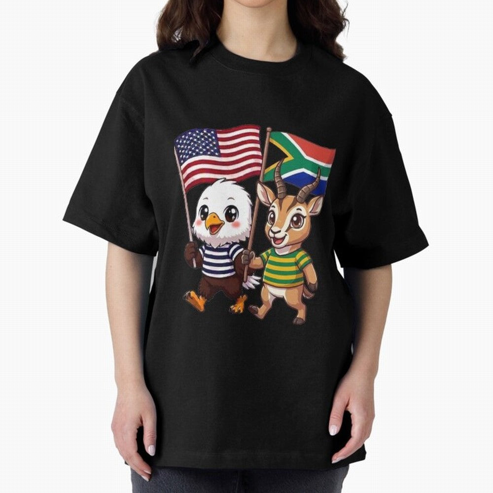 The American eagle and its friend, the South African springbok Classic T-Shirt Cheer through Every Moment of Global Football Passion for FIFA World Cup 2026, Celebrating Neymar, Haaland and Cristiano Ronaldo, England and Germany, Global Supporter