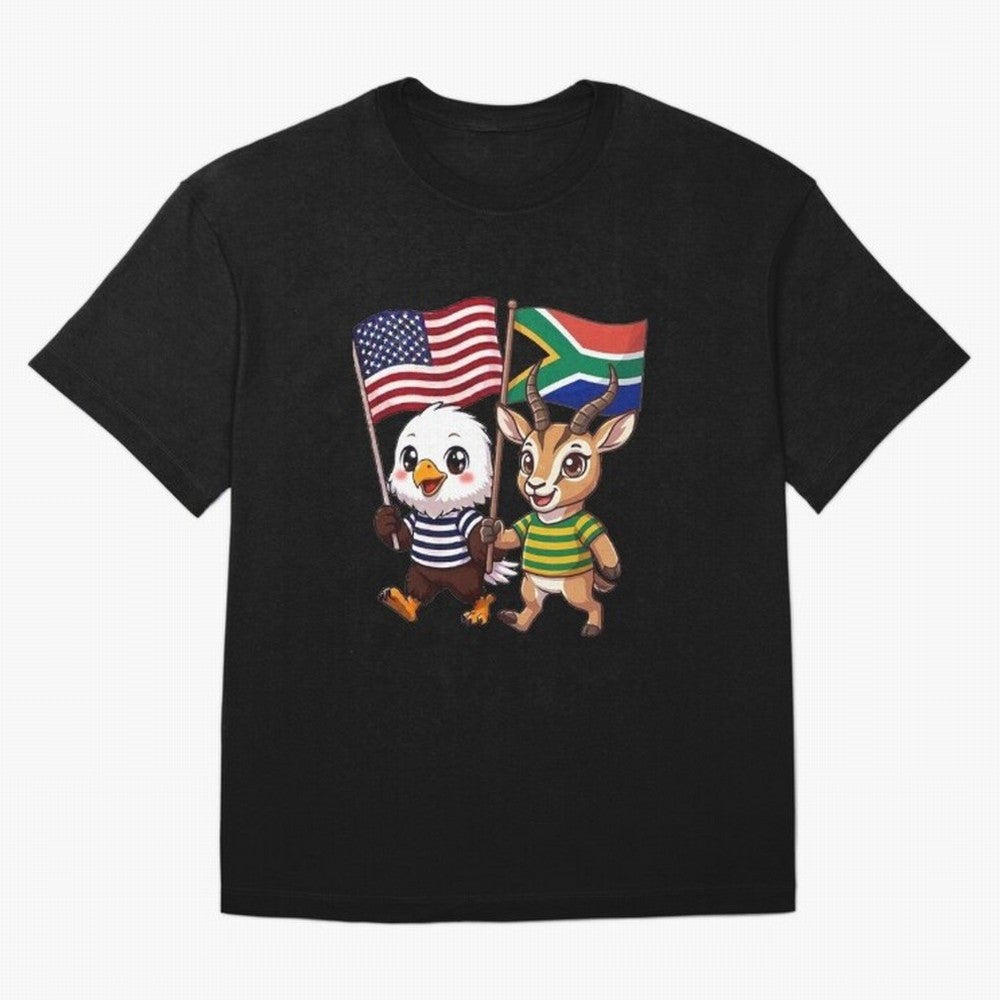 The American eagle and its friend, the South African springbok Classic T-Shirt Cheer through Every Moment of Global Football Passion for FIFA World Cup 2026, Celebrating Neymar, Haaland and Cristiano Ronaldo, England and Germany, Global Supporter
