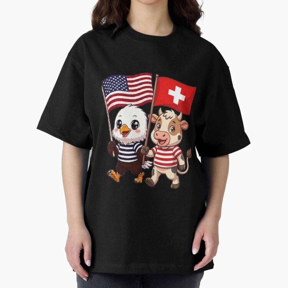 The American eagle and its friend, the Swiss calf Classic T-Shirt Show Up for the Glory of FIFA World Cup 2026 Group Stage Highlighting CR7 and Messi, Argentina and Brazil Energy, Match Day Excitement, Supporter Culture, Golden Goals and Global