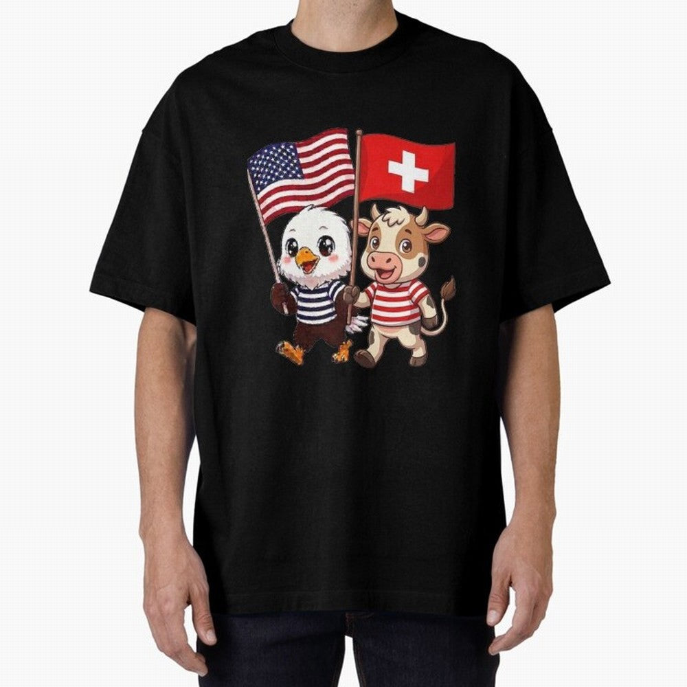 The American eagle and its friend, the Swiss calf Classic T-Shirt Show Up for the Glory of FIFA World Cup 2026 Group Stage Highlighting CR7 and Messi, Argentina and Brazil Energy, Match Day Excitement, Supporter Culture, Golden Goals and Global