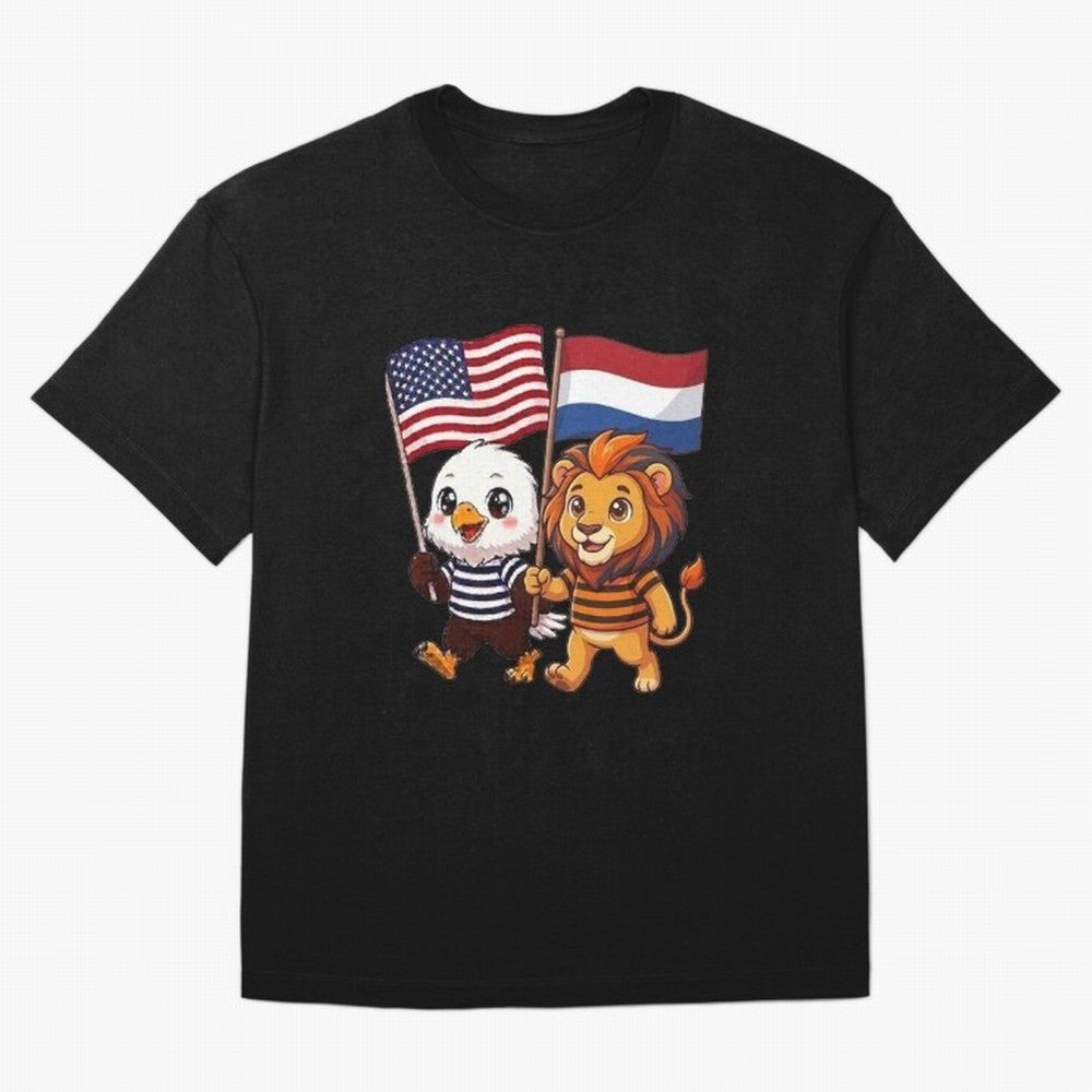 The American eagle and its friend the Dutch lion Classic T-Shirt Live the Energy of the FIFA World Cup 2026 USA Canada Mexico Journey through Messi, Neymar and Mbappe Highlights, England, France and Netherlands Pride, Supporter Pride, Iconic