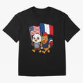 The American eagle and its friend, the French rooster Classic T-Shirt Make Every Match About FIFA World Cup 2026 for Fans of Messi and Cristiano Ronaldo and France and Portugal, Bringing Stadium Memories, Football Loyalty, International Chants and