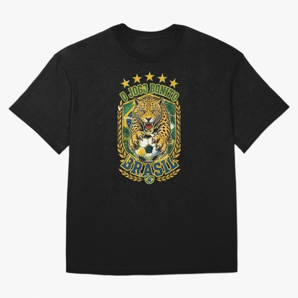 Brazil Soccer Jaguar - O Jogo Bonito Vintage 5 Stars Football Fan T-Shirt Classic T-Shirt Make Game Day About the FIFA World Cup 2026 Group Stage Journey through Cristiano Ronaldo, Haaland and CR7 Highlights, France and Portugal Pride, Vintage