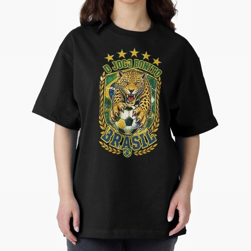Brazil Soccer Jaguar - O Jogo Bonito Vintage 5 Stars Football Fan T-Shirt Classic T-Shirt Make Game Day About the FIFA World Cup 2026 Group Stage Journey through Cristiano Ronaldo, Haaland and CR7 Highlights, France and Portugal Pride, Vintage