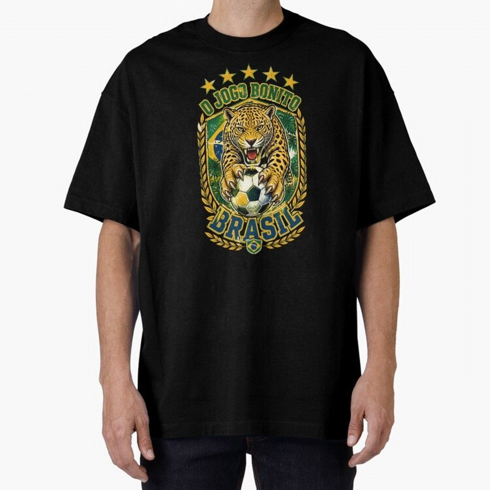 Brazil Soccer Jaguar - O Jogo Bonito Vintage 5 Stars Football Fan T-Shirt Classic T-Shirt Make Game Day About the FIFA World Cup 2026 Group Stage Journey through Cristiano Ronaldo, Haaland and CR7 Highlights, France and Portugal Pride, Vintage