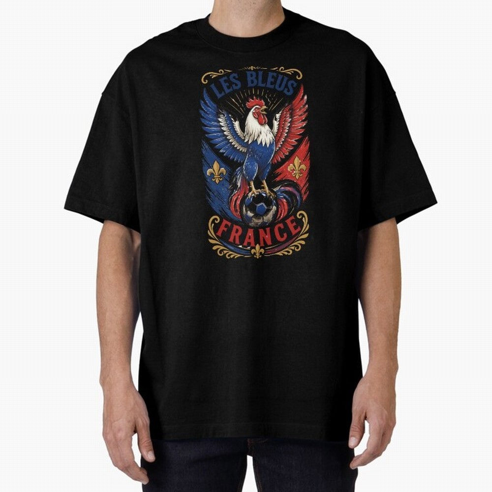 France Soccer Rooster - Les Bleus Vintage Patriotic Football Fan T-Shirt Classic T-Shirt Carry FIFA World Cup 2026 Group Stage for Fans of Messi and Cristiano Ronaldo and Germany, Bringing Goal Celebration Energy, Supporter Heritage, Football Icons