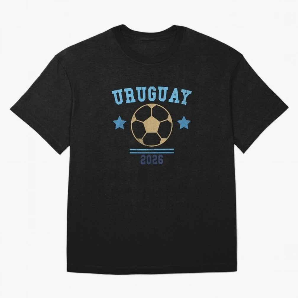 Uruguay 2026 ¡ª Vintage Soccer Tee Classic T-Shirt Bring Match Day Fire to FIFA World Cup 2026 USA Canada Mexico for Fans of Cristiano Ronaldo and Spain, Bringing Football Festival Excitement, Trophy Ambitions, Country Rivalries and Star Player