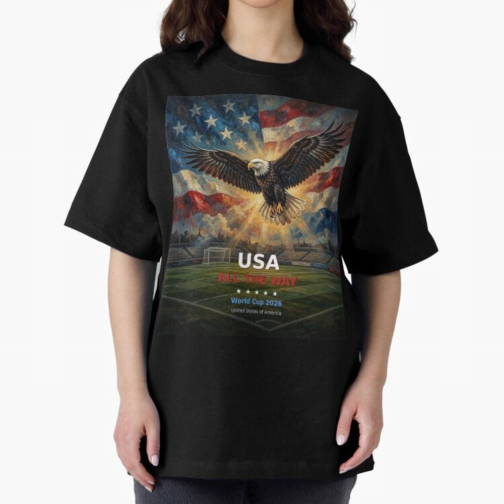 USA All The Way - American Eagle Soccer World Cup 2026 Tee Classic T-Shirt Celebrate Unforgettable Nights in the FIFA World Cup 2026 USA Canada Mexico Journey through Messi, CR7 and Mbappe Highlights, Argentina and Brazil Pride, Worldwide Fan
