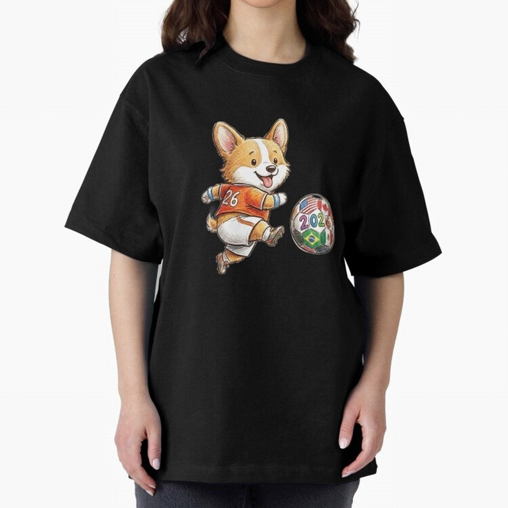Cute Corgi Soccer Striker - 2026 World Cup Orange Jersey Classic T-Shirt Celebrate Soccer Greatness during FIFA World Cup 2026 Group Stage Featuring Cristiano Ronaldo, France Energy, Champion Mindset, Group Stage Buzz, Knockout Tension and