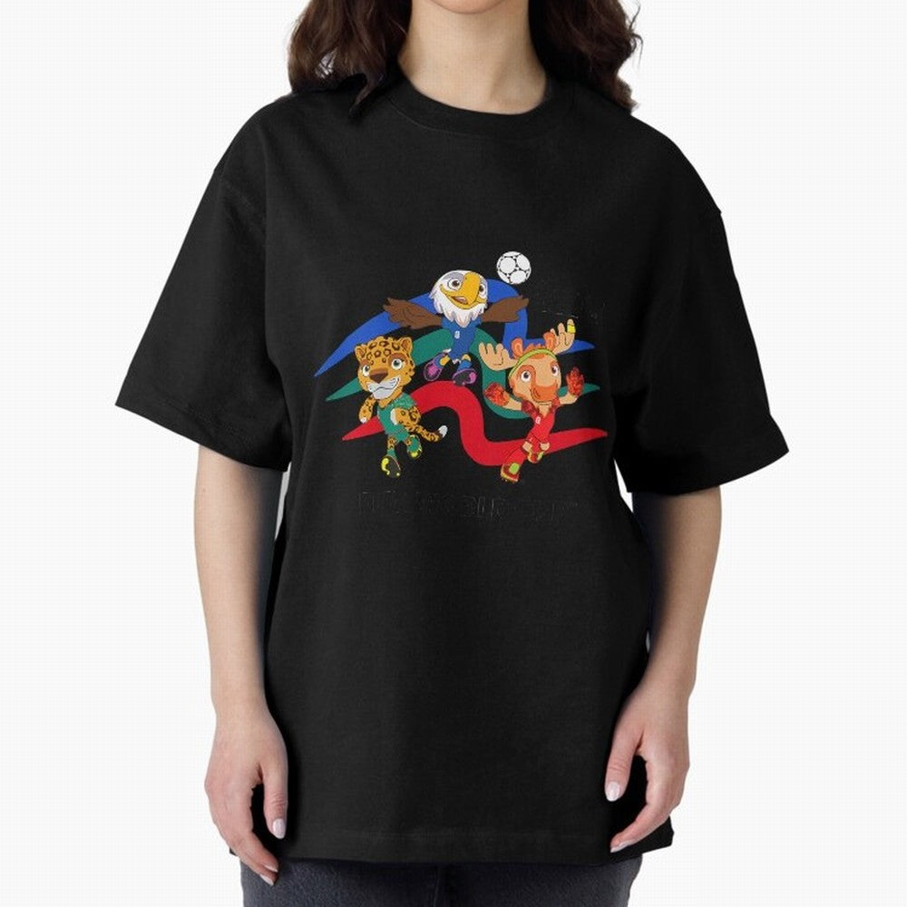 Kids World Cup26 Host Country Mascots Action Classic T-Shirt Keep Football History Alive during Global Football Passion for FIFA World Cup 2026 Group Stage, Built around Messi, CR7 and Mbappe, Argentina, France and Brazil, Global Supporter Spirit,