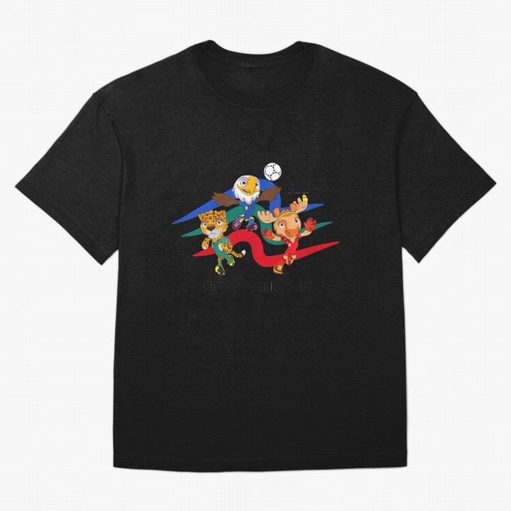 Kids World Cup26 Host Country Mascots Action Classic T-Shirt Keep Football History Alive during Global Football Passion for FIFA World Cup 2026 Group Stage, Built around Messi, CR7 and Mbappe, Argentina, France and Brazil, Global Supporter Spirit,