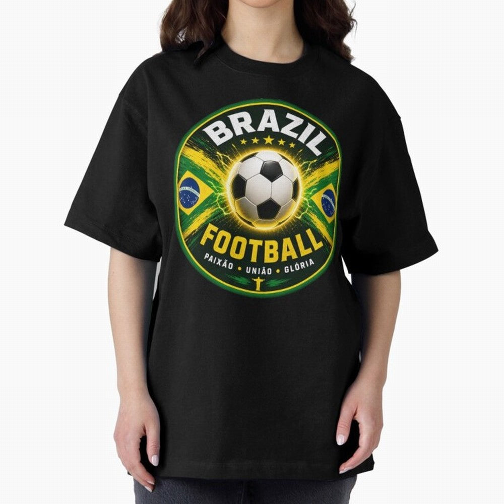 Elegant Brazil Football Emblem Classic T-Shirt Live for the Drama of the FIFA World Cup 2026 Journey through Neymar Highlights, Netherlands Pride, Vintage Soccer Flavor, Modern Football Stars, National Flags and Final Night Emotion; Ideal for
