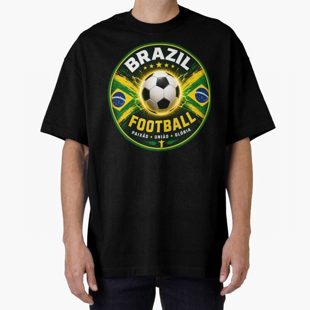 Elegant Brazil Football Emblem Classic T-Shirt Live for the Drama of the FIFA World Cup 2026 Journey through Neymar Highlights, Netherlands Pride, Vintage Soccer Flavor, Modern Football Stars, National Flags and Final Night Emotion; Ideal for