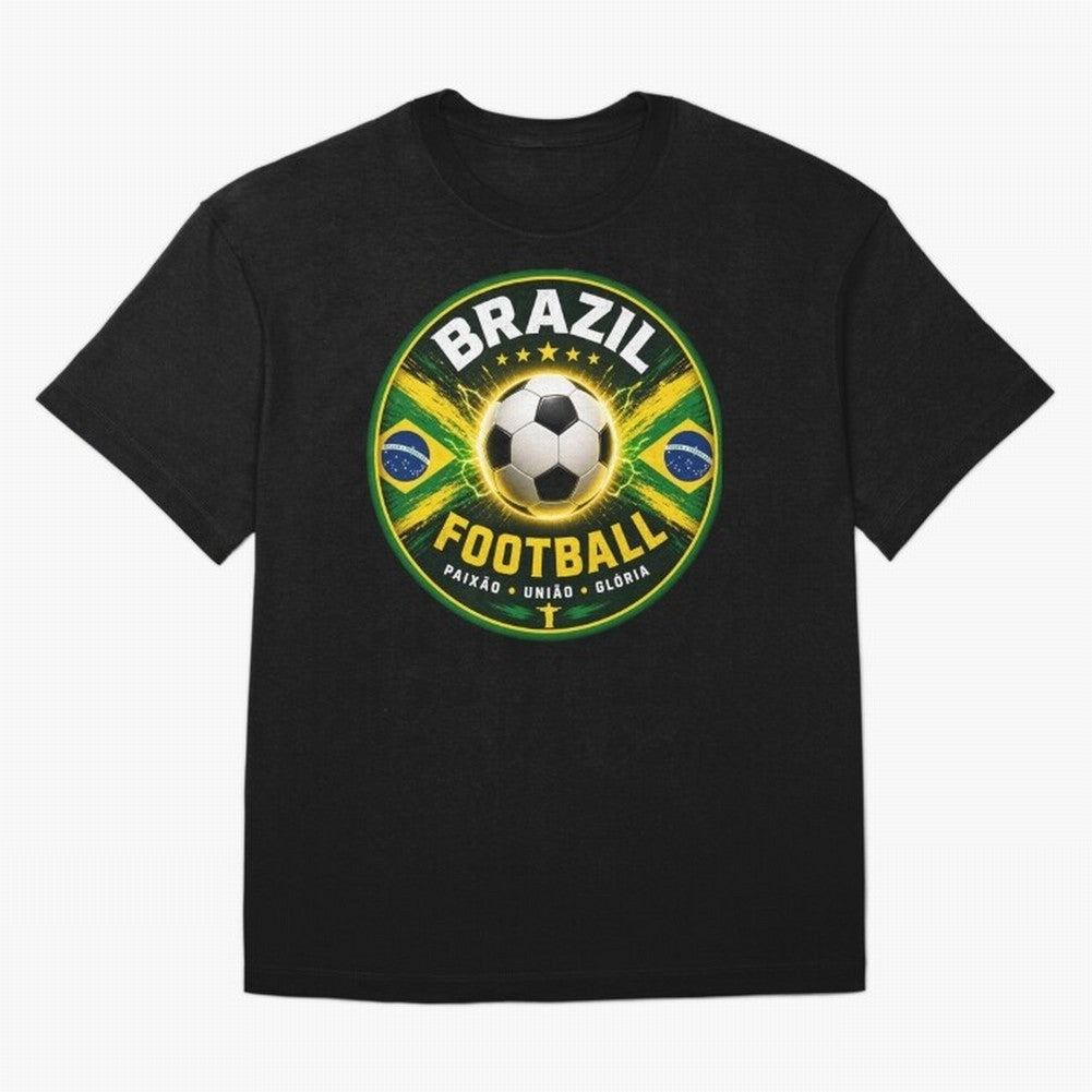 Elegant Brazil Football Emblem Classic T-Shirt Live for the Drama of the FIFA World Cup 2026 Journey through Neymar Highlights, Netherlands Pride, Vintage Soccer Flavor, Modern Football Stars, National Flags and Final Night Emotion; Ideal for