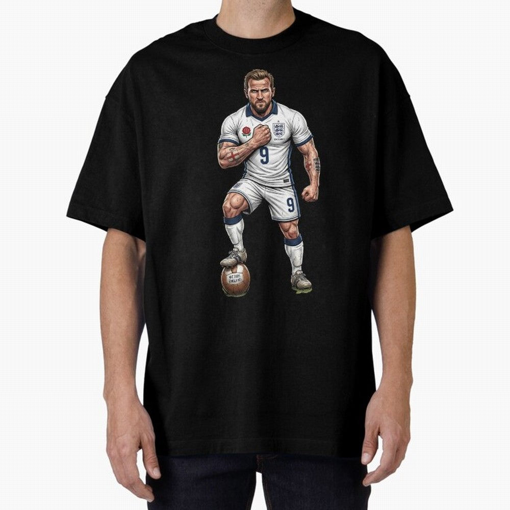English Soccer Warrior Hyper-Realistic Poster Classic T-Shirt Celebrate Golden Goal Energy in FIFA World Cup 2026 for Fans of Haaland and Netherlands, Bringing Championship Spirit, Famous Goals, Roaring Crowds and International Football Unity;