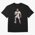 English Soccer Warrior Hyper-Realistic Poster Classic T-Shirt Celebrate Golden Goal Energy in FIFA World Cup 2026 for Fans of Haaland and Netherlands, Bringing Championship Spirit, Famous Goals, Roaring Crowds and International Football Unity;