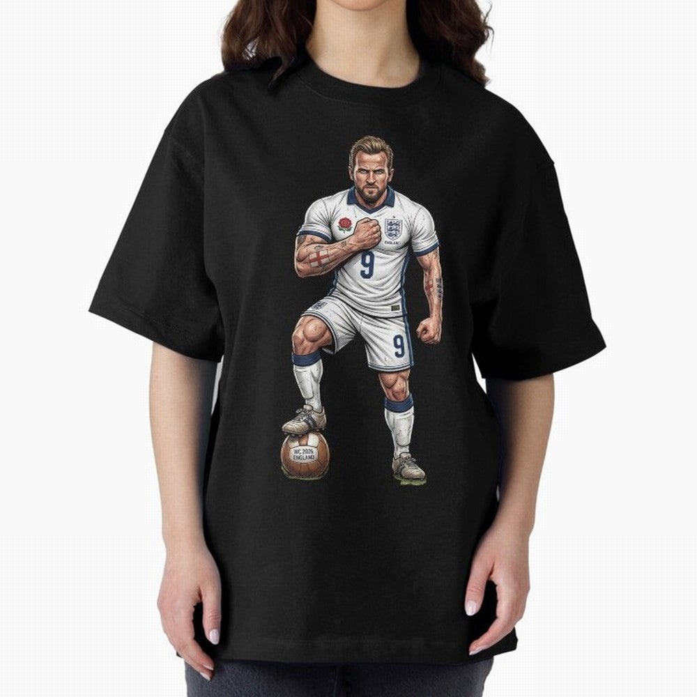 English Soccer Warrior Hyper-Realistic Poster Classic T-Shirt Celebrate Golden Goal Energy in FIFA World Cup 2026 for Fans of Haaland and Netherlands, Bringing Championship Spirit, Famous Goals, Roaring Crowds and International Football Unity;