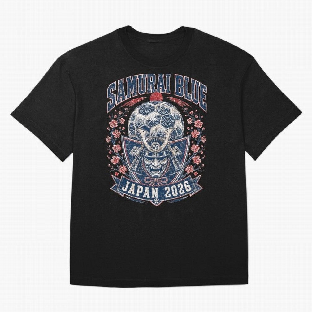 Samurai Blue Japan 2026 World Cup Soccer T-Shirt Classic T-Shirt Show Match Day Excitement for FIFA World Cup 2026 Group Stage Capturing Messi and Cristiano Ronaldo, Portugal, Spain and Germany Energy, Global Supporter Spirit, Legendary Goals,