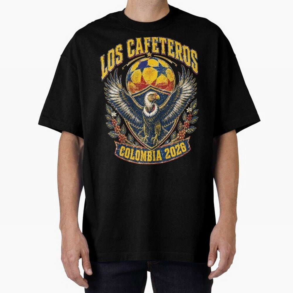 Los Cafeteros Colombia 2026 World Cup Soccer T-Shirt Classic T-Shirt Relive Legendary Nights from Match Day Hype around FIFA World Cup 2026, Messi, Germany, Championship Spirit, Famous Goals, Roaring Crowds and International Football Unity; Created