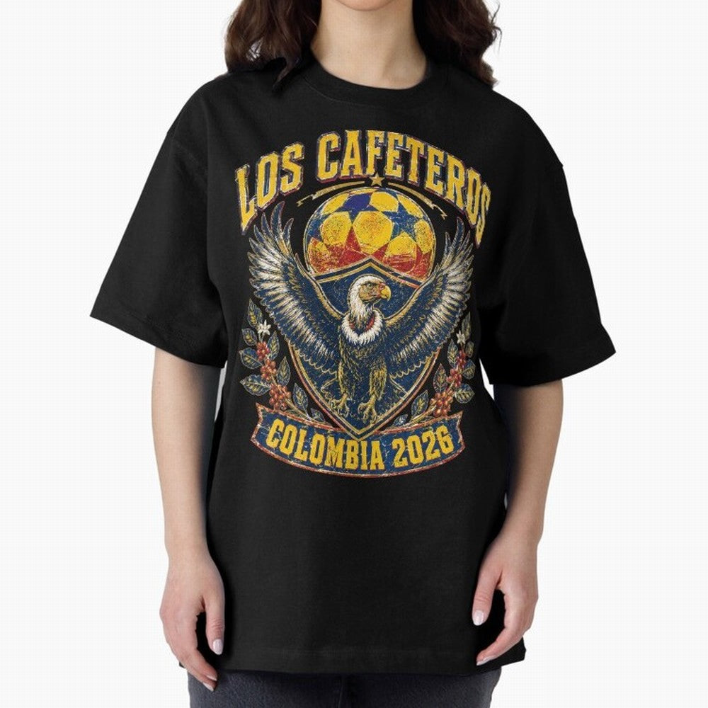 Los Cafeteros Colombia 2026 World Cup Soccer T-Shirt Classic T-Shirt Relive Legendary Nights from Match Day Hype around FIFA World Cup 2026, Messi, Germany, Championship Spirit, Famous Goals, Roaring Crowds and International Football Unity; Created