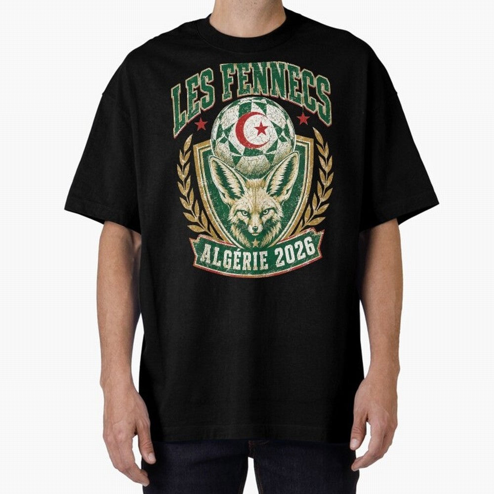 Les Fennecs Alg¨¦rie 2026 World Cup Soccer T-Shirt Classic T-Shirt Turn Every Weekend Toward FIFA World Cup 2026 for Fans of Haaland and Mbappe and Argentina, France and Brazil, Bringing Sports Nostalgia, International Competition, Famous Players