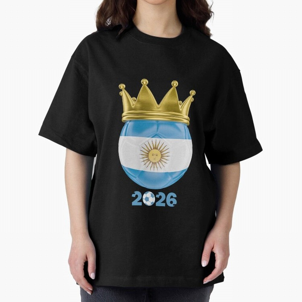 Argentina Football Champion Crown 2026 Classic T-Shirt Join the Global Buzz around FIFA World Cup 2026 USA Canada Mexico Spirit, Connected to Argentina, Cristiano Ronaldo, Haaland and CR7, Championship Spirit, Famous Goals, Roaring Crowds and