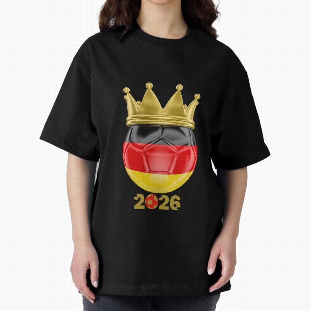 Germany Football Champion Crown 2026 Classic T-Shirt Join Supporters Worldwide for FIFA World Cup 2026 USA Canada Mexico for Fans of Messi and Brazil, Portugal and Argentina, Bringing Classic Soccer Heritage, Championship Pressure, Fan Loyalty and
