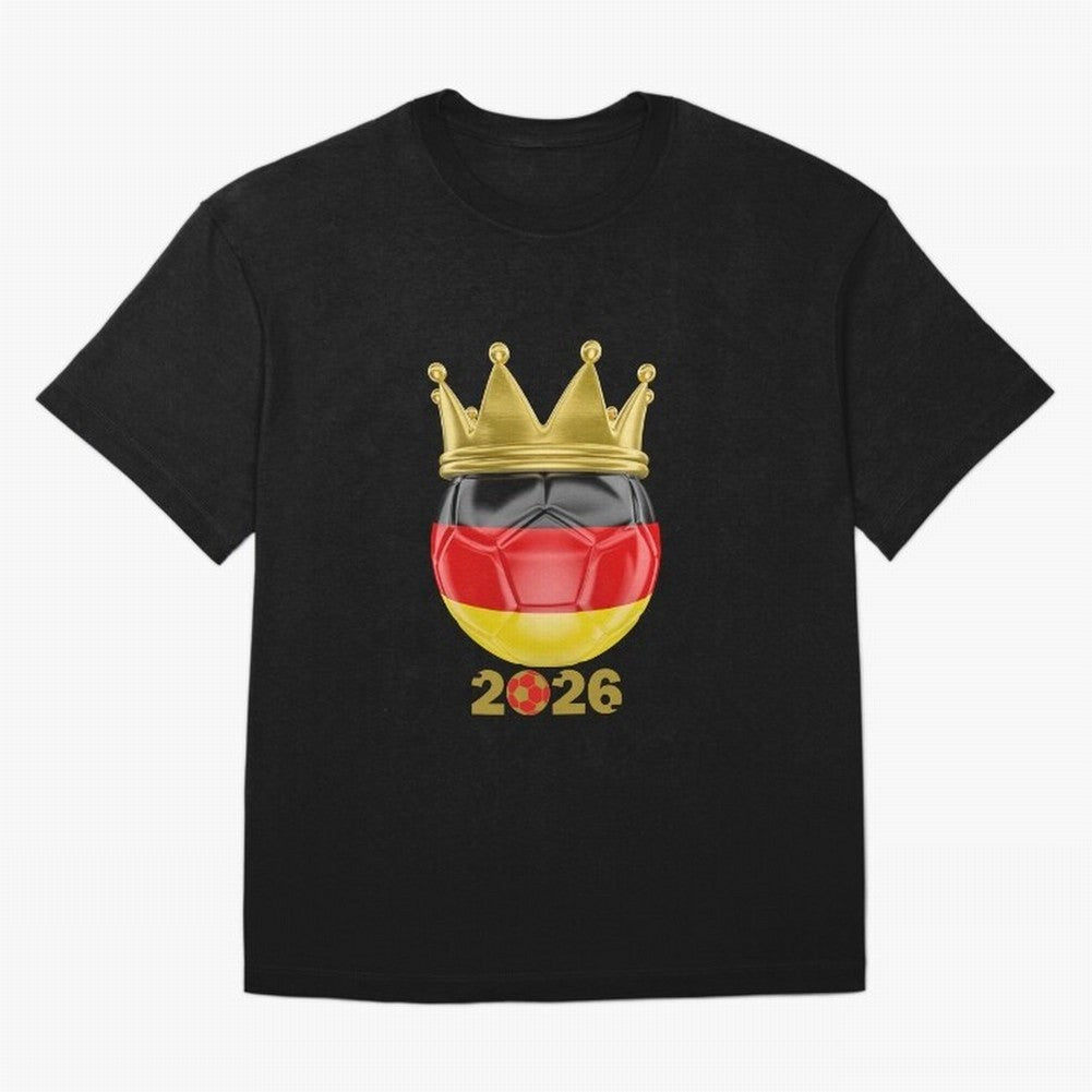 Germany Football Champion Crown 2026 Classic T-Shirt Join Supporters Worldwide for FIFA World Cup 2026 USA Canada Mexico for Fans of Messi and Brazil, Portugal and Argentina, Bringing Classic Soccer Heritage, Championship Pressure, Fan Loyalty and