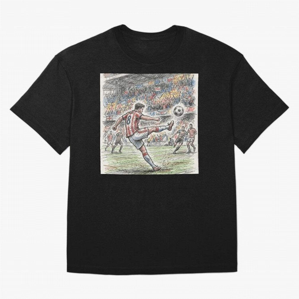 The Decisive Goal - Player #8 Stadium Action Illustration Classic T-Shirt Carry FIFA World Cup 2026 for Fans of CR7 and Messi and Portugal, Bringing Football History, Final Match Energy, Crowd Noise and Once in a Lifetime Moments; Ideal for Fans