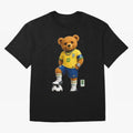 Brazil Soccer Bear World Cup Teddy Bear Classic T-Shirt Bring Home Global Football Passion for FIFA World Cup 2026, Highlighting Messi and Cristiano Ronaldo, England, France and Netherlands, Championship Spirit, Famous Goals, Roaring Crowds and