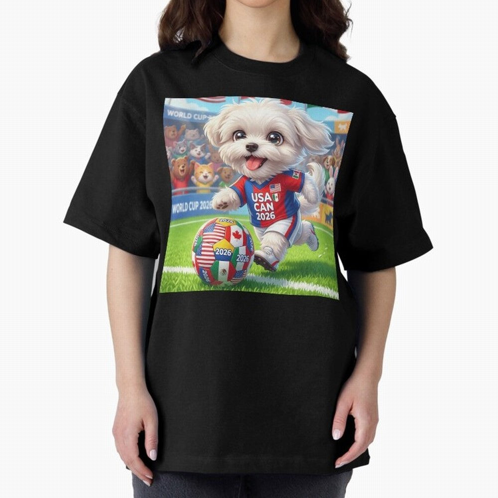 Cute Maltese Soccer Star - FIFA 2026 World Cup Edition Classic T-Shirt Honor Football Greatness during FIFA World Cup 2026 Group Stage Driven by CR7, England and Germany Energy, Football Festival Excitement, Trophy Ambitions, Country Rivalries and