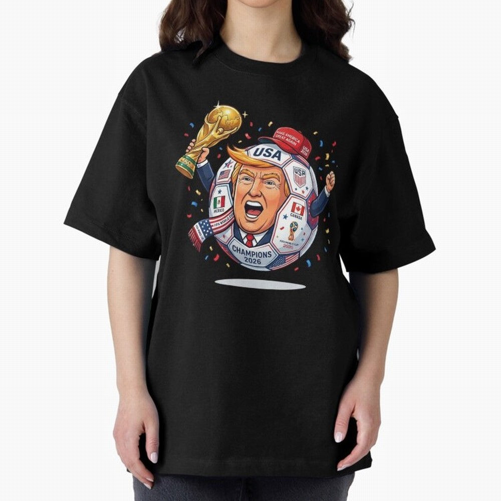 Donald Trump 2026 World Cup Soccer Champion Illustration Classic T-Shirt Keep Football History Alive during Match Day Hype around FIFA World Cup 2026, Haaland, Argentina, Tournament Hype, Historic Matchups, Family Viewing Parties and Global Sports