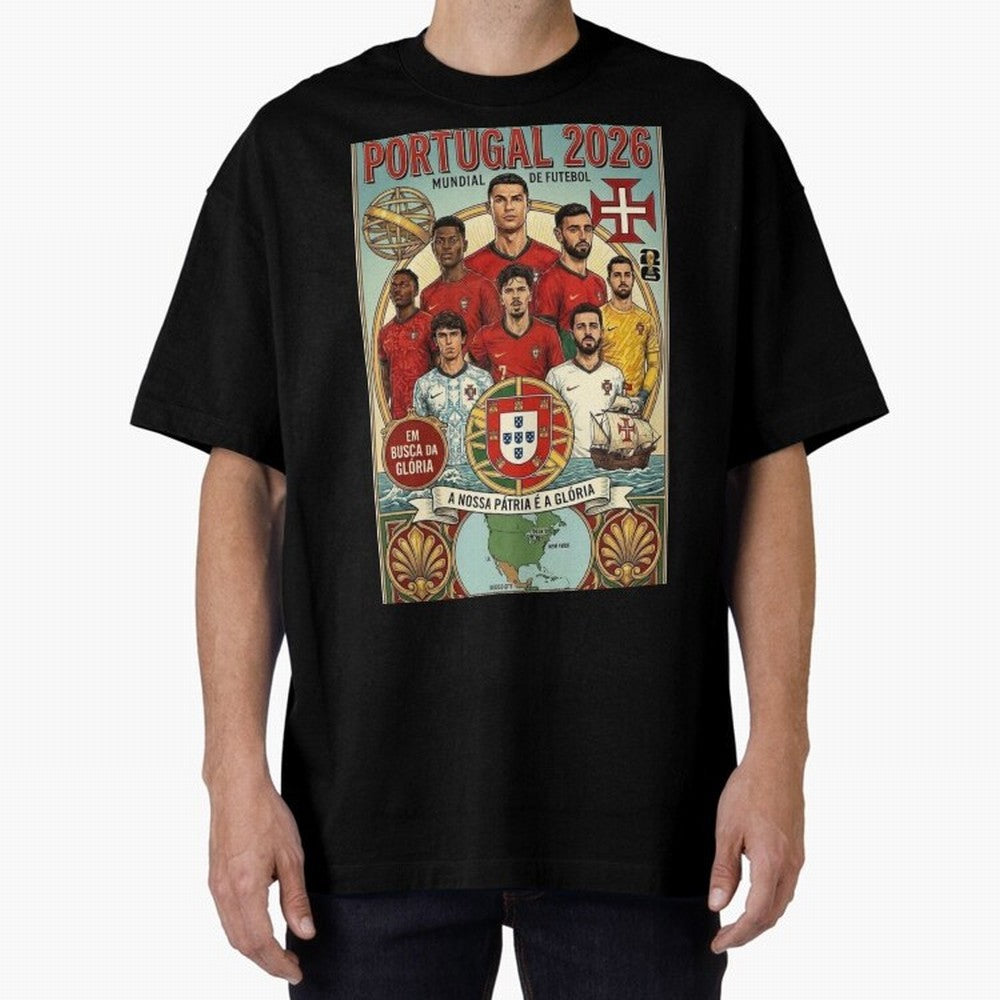 Portugal 2026 ¨C In Search of Glory Classic T-Shirt Join the Global Buzz around Match Day Hype around FIFA World Cup 2026 USA Canada Mexico, Cristiano Ronaldo, Haaland and CR7, England, France and Netherlands, Stadium Chants, National Pride, Trophy