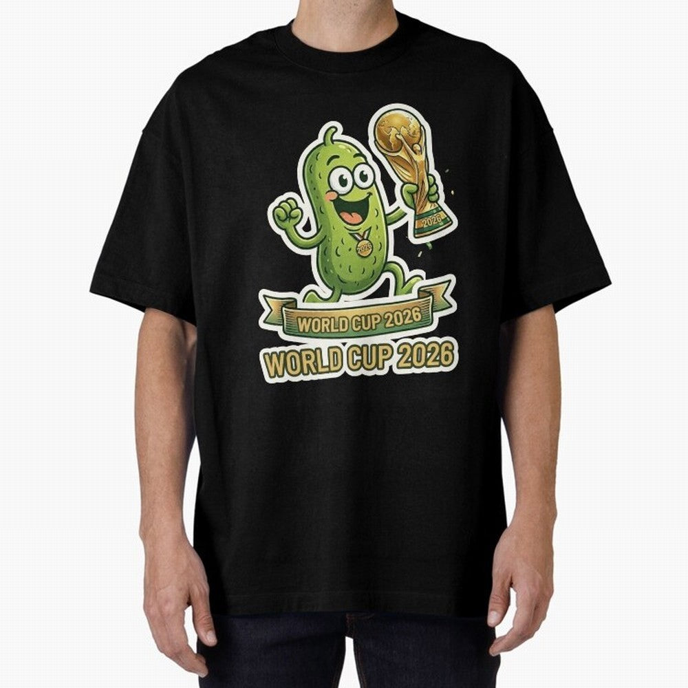 World Cup 2026 Pickle Champion Shirt ¨C Funny Soccer Pickle Mascot Holding Trophy, Cute Football Cartoon Design for Fans Sticker Mug Classic T-Shirt Bring a Champion Mindset to Global Football Passion for FIFA World Cup 2026 USA Canada Mexico,