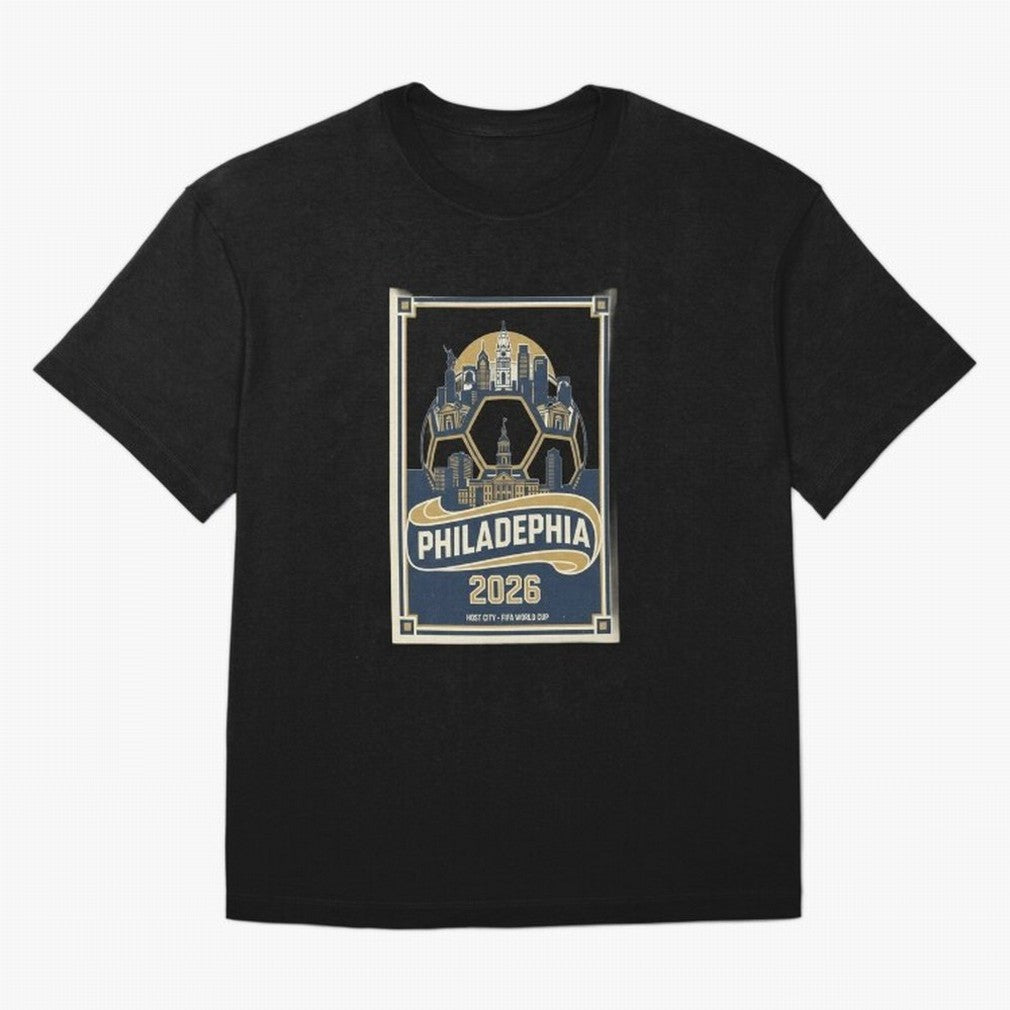 Philadelphia 2026 ¨C Vintage Soccer Host City Tee Classic T-Shirt Celebrate Football Heritage in the FIFA World Cup 2026 Group Stage Journey through Haaland and Mbappe Highlights, Portugal, Spain and Germany Pride, Stadium Memories, Football