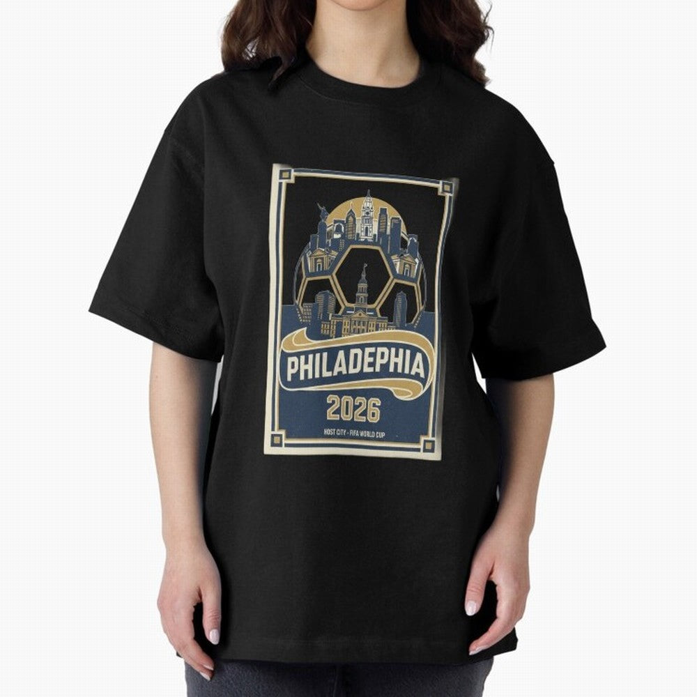Philadelphia 2026 ¨C Vintage Soccer Host City Tee Classic T-Shirt Celebrate Football Heritage in the FIFA World Cup 2026 Group Stage Journey through Haaland and Mbappe Highlights, Portugal, Spain and Germany Pride, Stadium Memories, Football