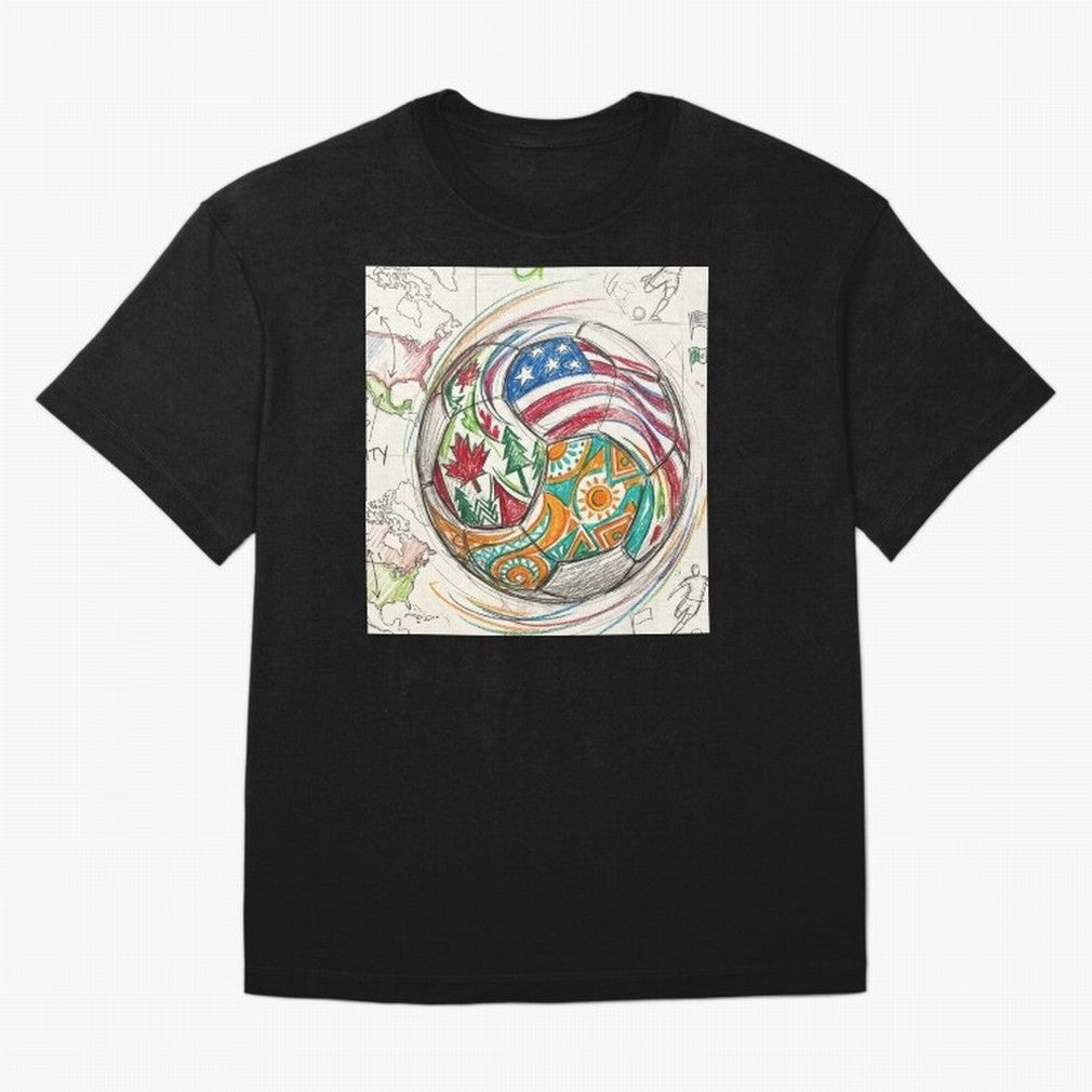 FIFA 2026 World Cup Unity Ball - Hand-Drawn Host Nations Art Classic T-Shirt Celebrate Golden Goal Energy in Global Football Passion for FIFA World Cup 2026, Celebrating CR7 and Messi, Portugal, Soccer Culture, Superstar Moments, National Team