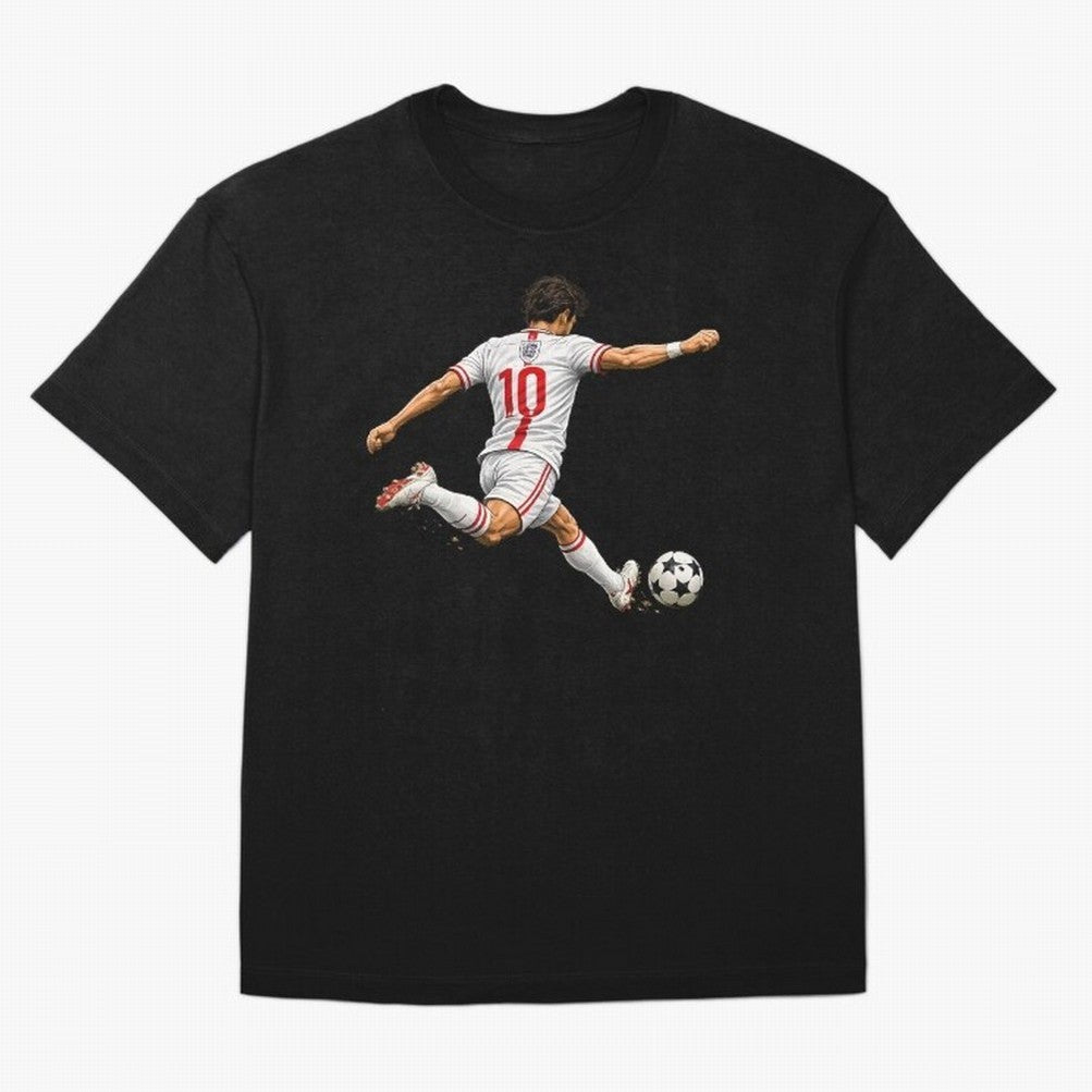 England Football Sticker Number 10 Three Lions Classic T-Shirt Enjoy the Biggest Football Party of the FIFA World Cup 2026 Journey through CR7 and Messi Highlights, England Pride, Retro Football Energy, Iconic Rivalries, Trophy Chase Drama and