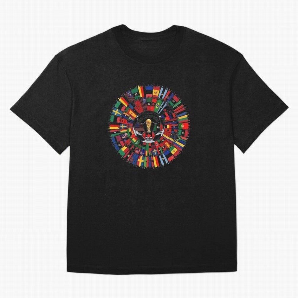 Vibrant 2026 World Cup International Flag Splash Classic T-Shirt Bring a Vintage Feel to Global Football Passion for FIFA World Cup 2026, Filled with Neymar, Haaland and Cristiano Ronaldo, Argentina, Championship Spirit, Famous Goals, Roaring