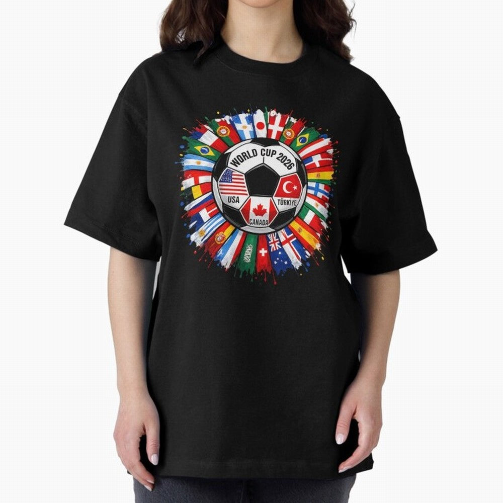 World Cup 2026 Shirt Soccer Tournament Fan Design International Flags Football Graphic Tee Sports Lover Gift Classic T-Shirt Bring Trophy Dreams to FIFA World Cup 2026 Spirit, Connected to England and Germany, Mbappe, Champion Mindset, Group Stage