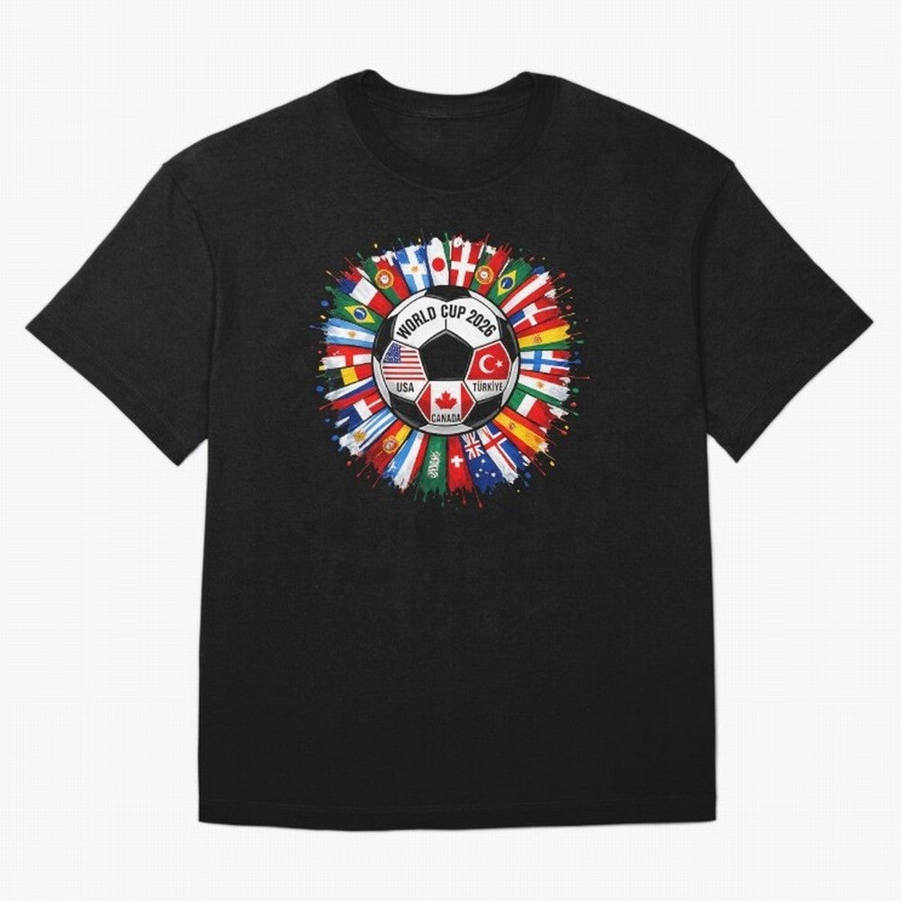 World Cup 2026 Shirt Soccer Tournament Fan Design International Flags Football Graphic Tee Sports Lover Gift Classic T-Shirt Bring Trophy Dreams to FIFA World Cup 2026 Spirit, Connected to England and Germany, Mbappe, Champion Mindset, Group Stage