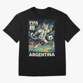 Argentina Cat World Cup 2026 ¨C Geometric Football Art Classic T-Shirt Fuel the Hype around FIFA World Cup 2026 USA Canada Mexico for Fans of Messi and Cristiano Ronaldo and Netherlands, Bringing Football Passion, Legendary Performances, Festival