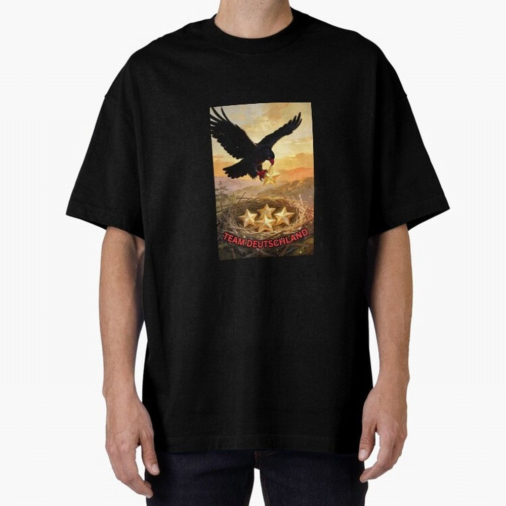 TEAM GERMANY with eagle's nest and 4 stars Classic T-Shirt Celebrate Football Heritage in Global Football Passion for FIFA World Cup 2026 Group Stage, Celebrating Haaland, England, France and Netherlands, Championship Spirit, Famous Goals, Roaring