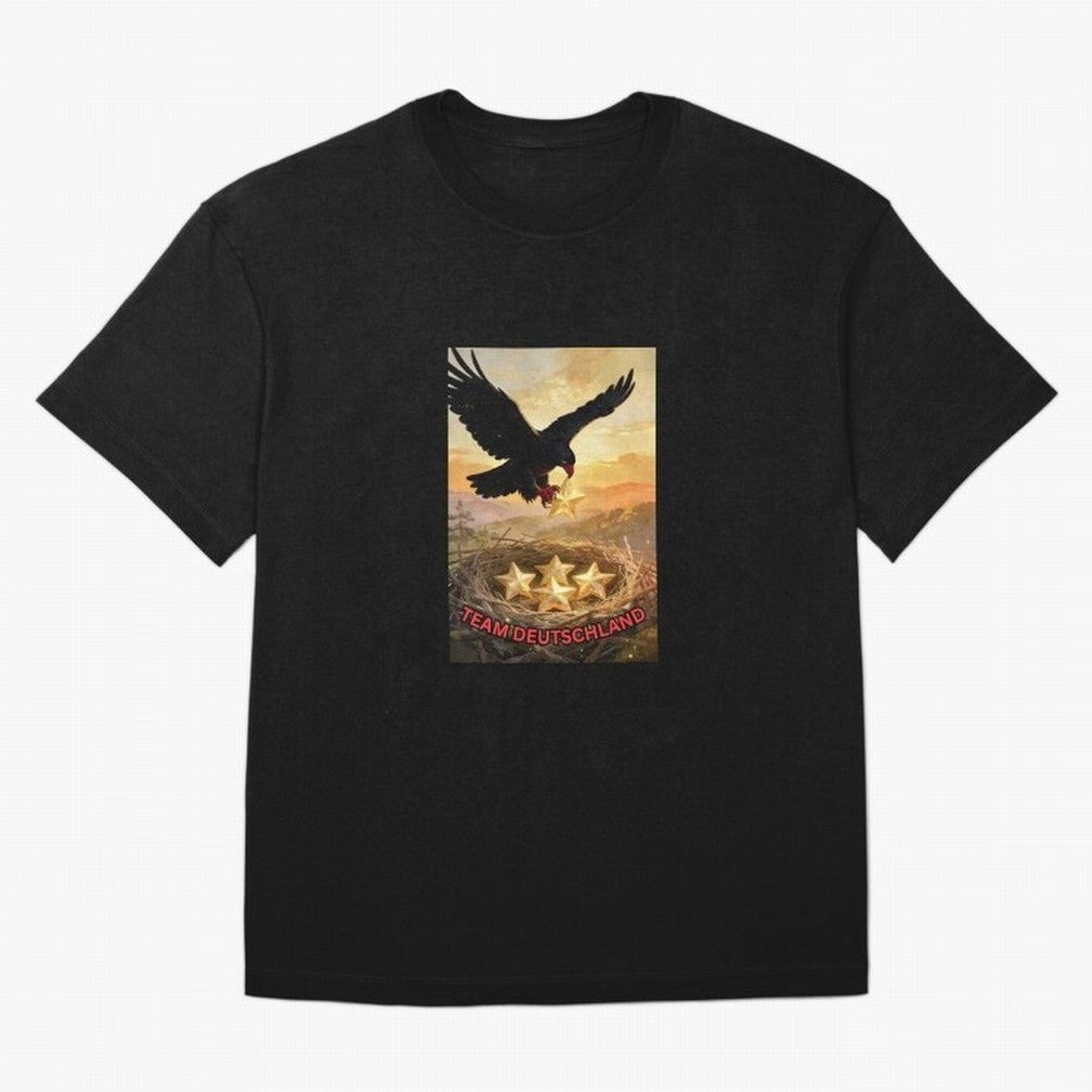 TEAM GERMANY with eagle's nest and 4 stars Classic T-Shirt Celebrate Football Heritage in Global Football Passion for FIFA World Cup 2026 Group Stage, Celebrating Haaland, England, France and Netherlands, Championship Spirit, Famous Goals, Roaring