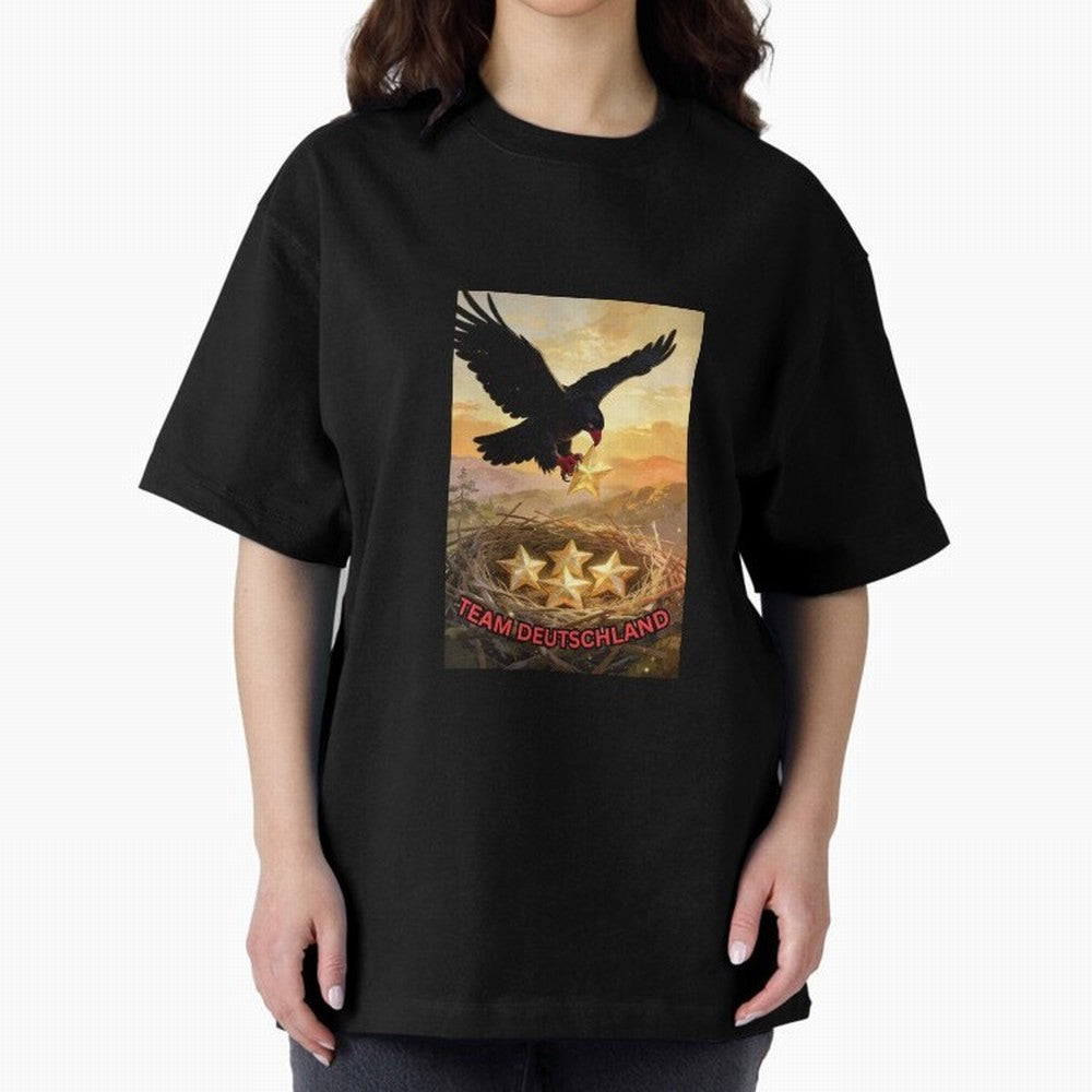 TEAM GERMANY with eagle's nest and 4 stars Classic T-Shirt Celebrate Football Heritage in Global Football Passion for FIFA World Cup 2026 Group Stage, Celebrating Haaland, England, France and Netherlands, Championship Spirit, Famous Goals, Roaring