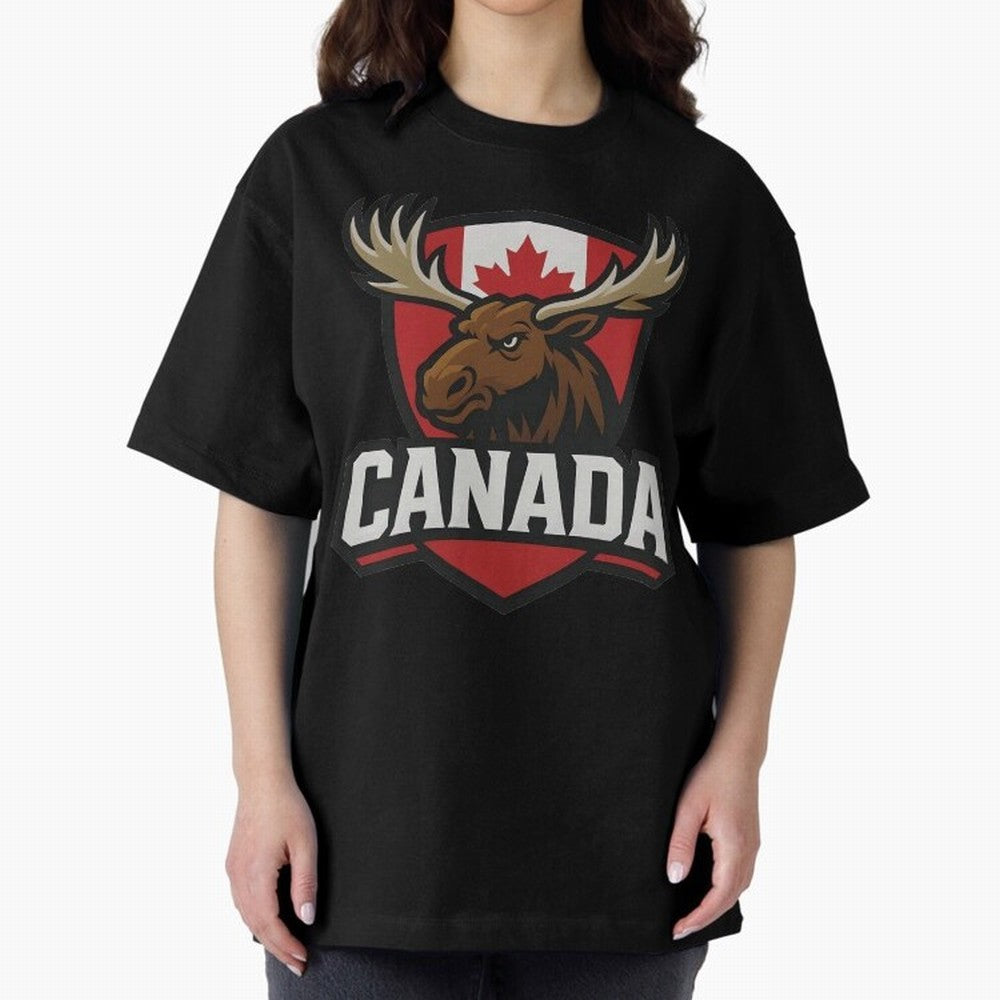 Canada Moose Sports Logo T-Shirt ¨C Canadian Flag Maple Leaf Emblem | 2026 World Cup Supporter Classic T-Shirt Upgrade FIFA World Cup 2026 USA Canada Mexico Capturing Haaland and Mbappe, Spain and Netherlands Energy, Retro Football Energy, Iconic